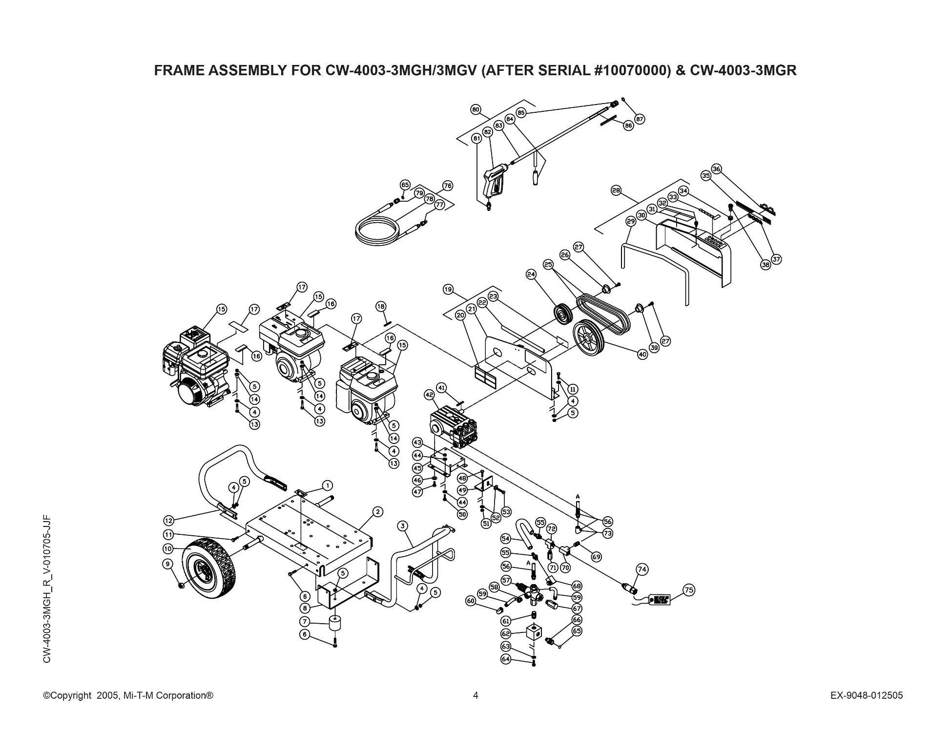 CW-4003-3MGH Pressure Washer Parts, Pumps, Repair Kits, Breakdowns & Manuals