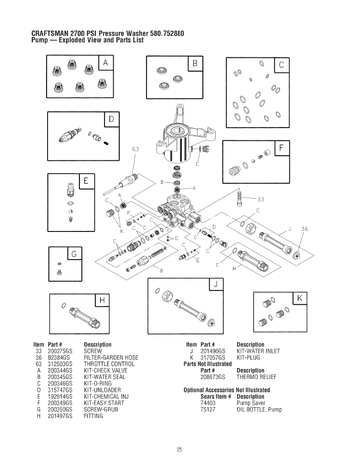 580 75 Craftsman Pressure Washer Parts