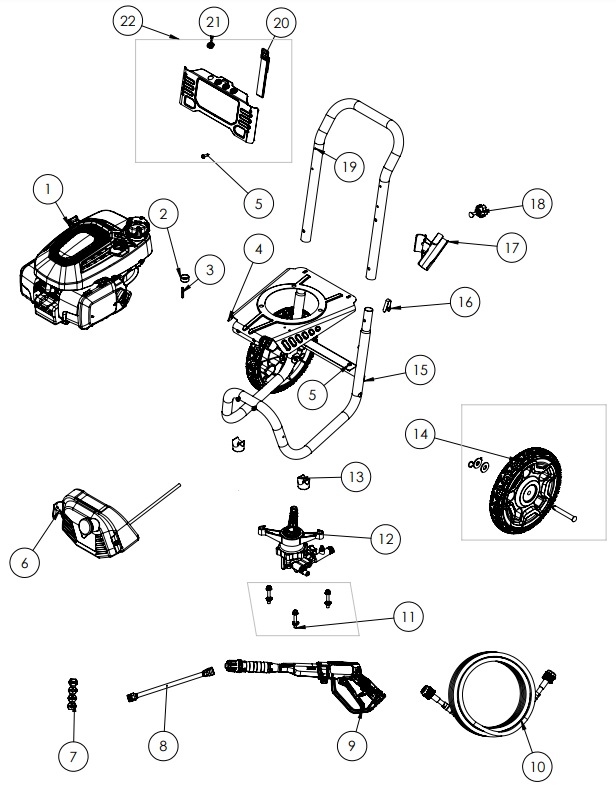 DEWALT pressure washer DXPW3123-61168 parts breakdown owners manual