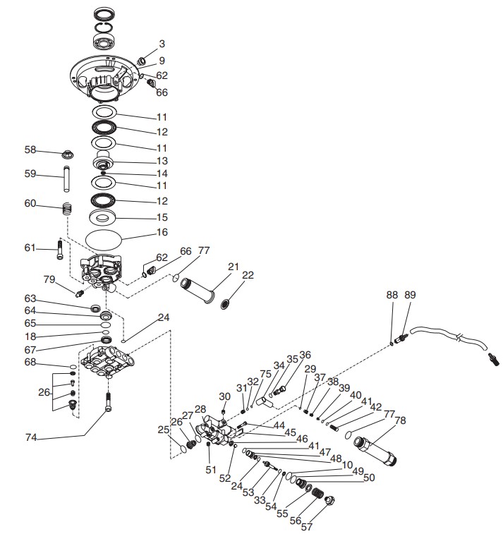 Water Driver WGVB2122 pump parts